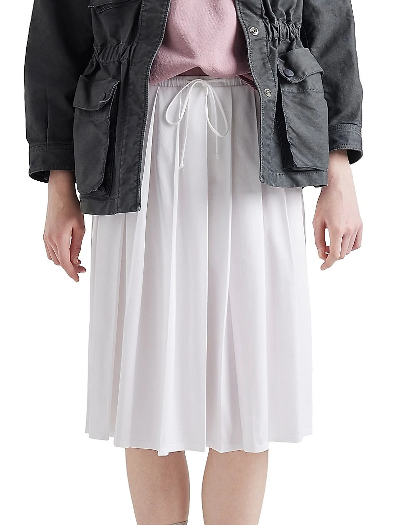 Pleated Jersey Skirt