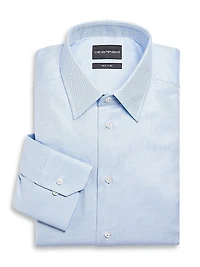 Micro Geometric-Print Cotton Shirt