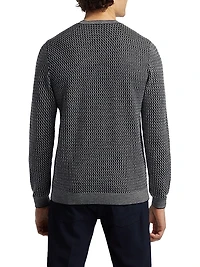 Geometric Virgin Wool Crewneck Sweater