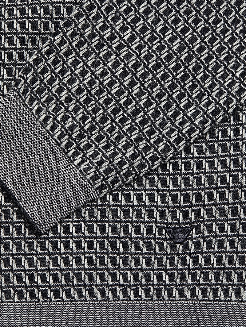 Geometric Virgin Wool Crewneck Sweater