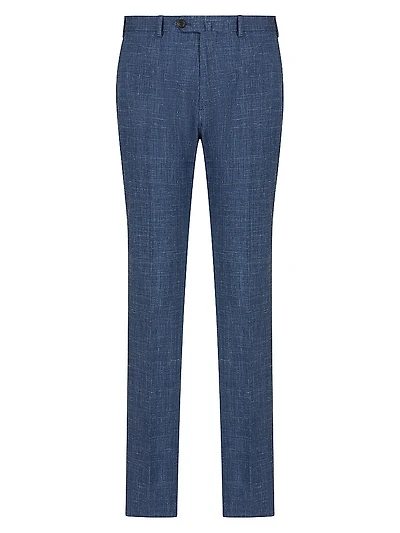 Textured Virgin Wool-Blend Pants