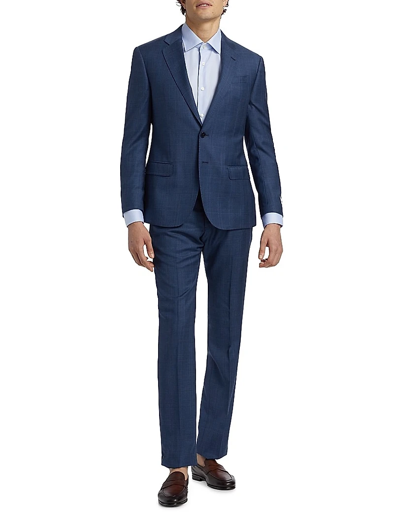 Glen Check Virgin Wool Single-Breasted Suit
