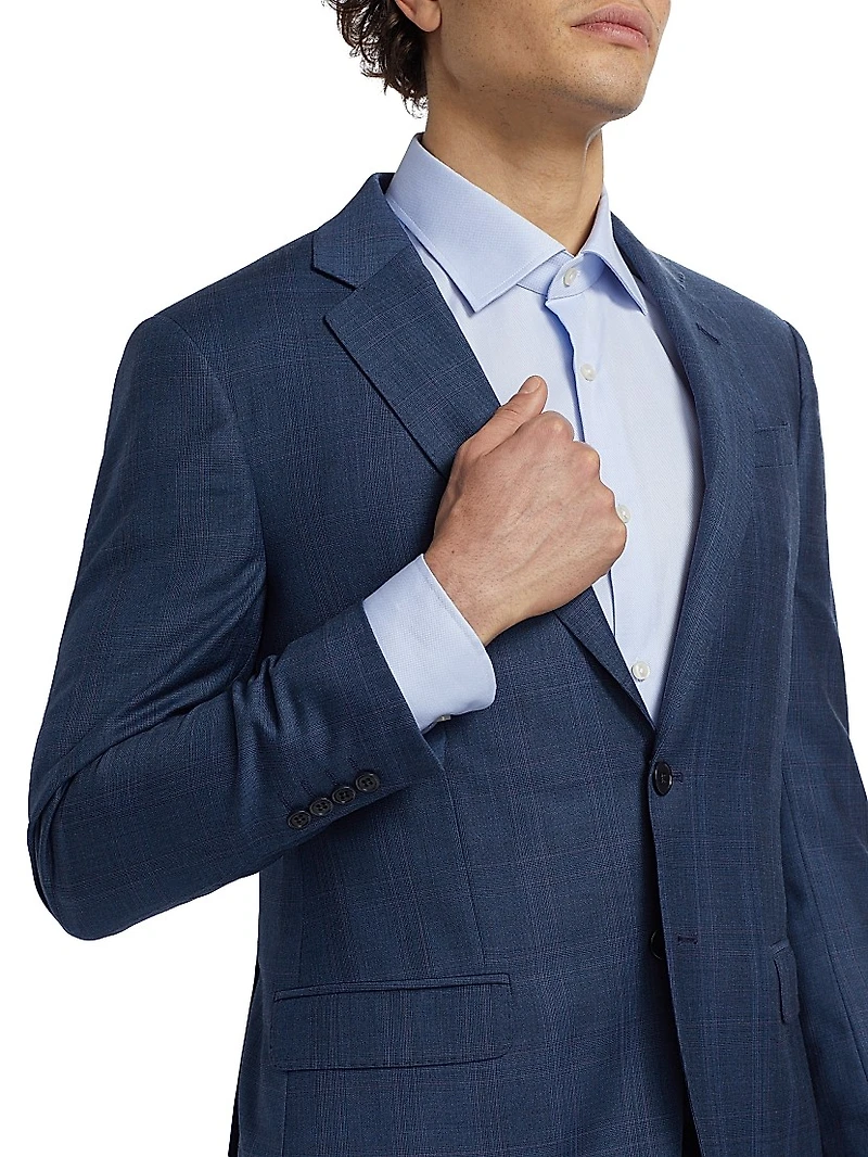 Glen Check Virgin Wool Single-Breasted Suit