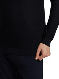 Tonal Basket-Weave Virgin Wool Sweater