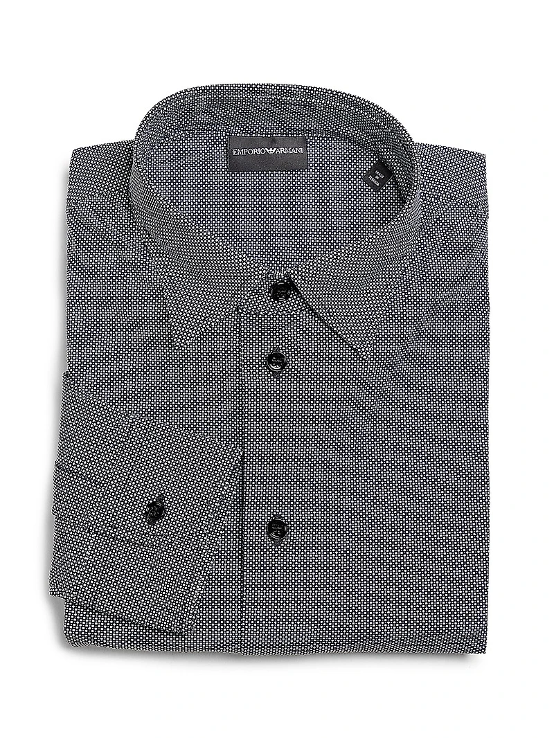 Micro-Print Sport Shirt