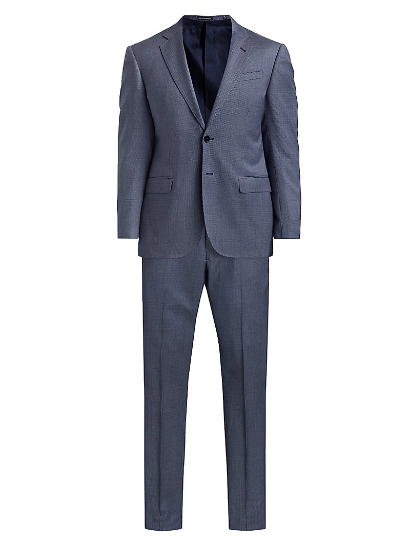 Micro Houndstooth Stretch Virgin Wool Suit
