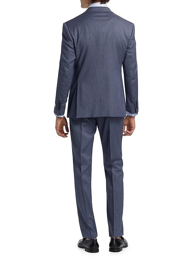 Micro Houndstooth Stretch Virgin Wool Suit