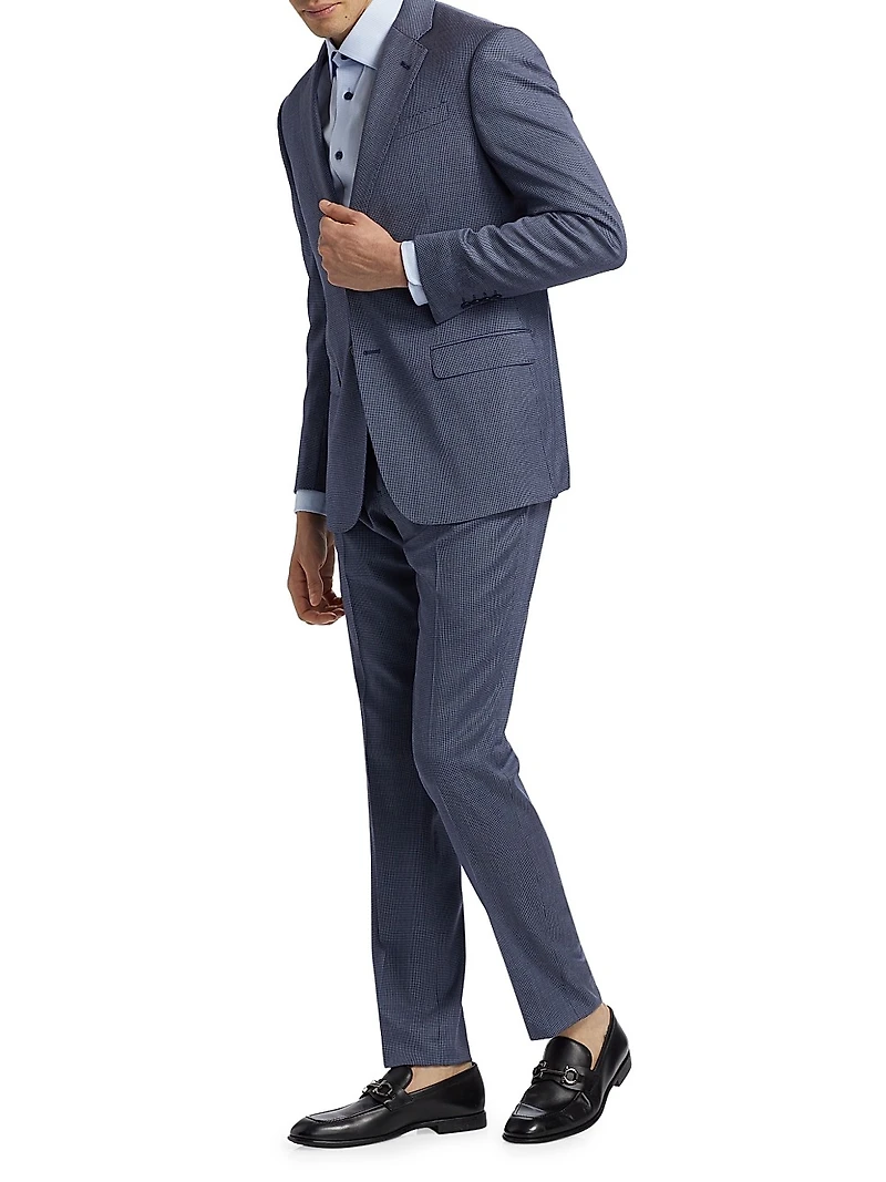 Micro Houndstooth Stretch Virgin Wool Suit