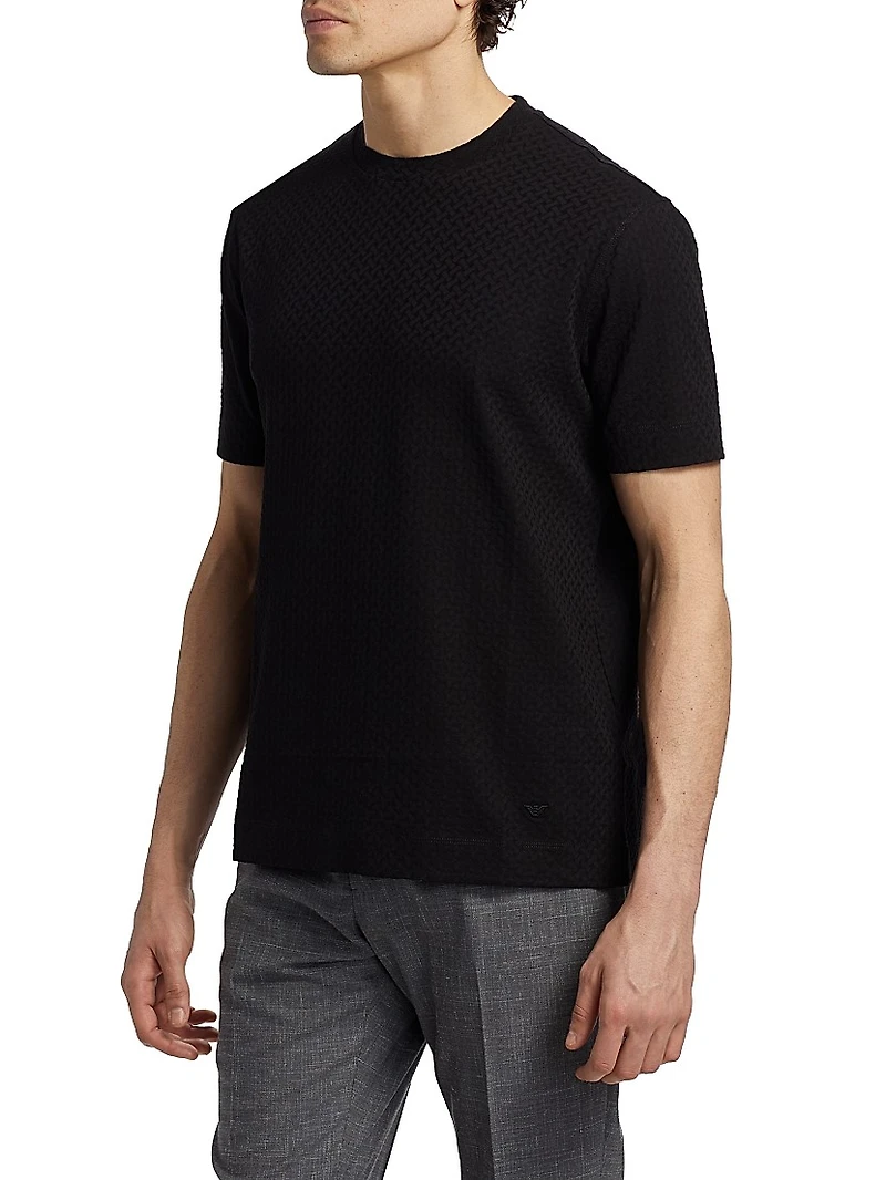 Basket-Weave Cotton T-Shirt