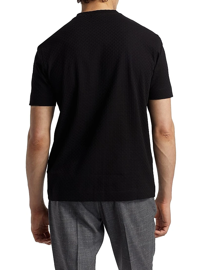 Basket-Weave Cotton T-Shirt
