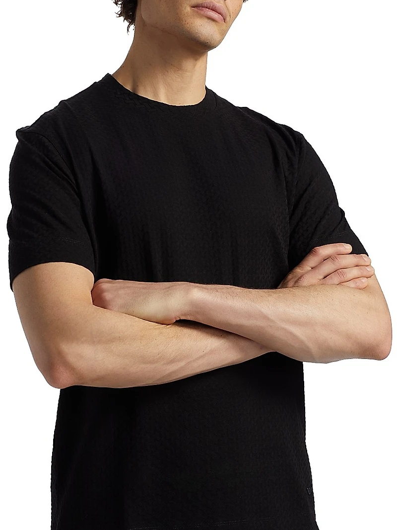 Basket-Weave Cotton T-Shirt