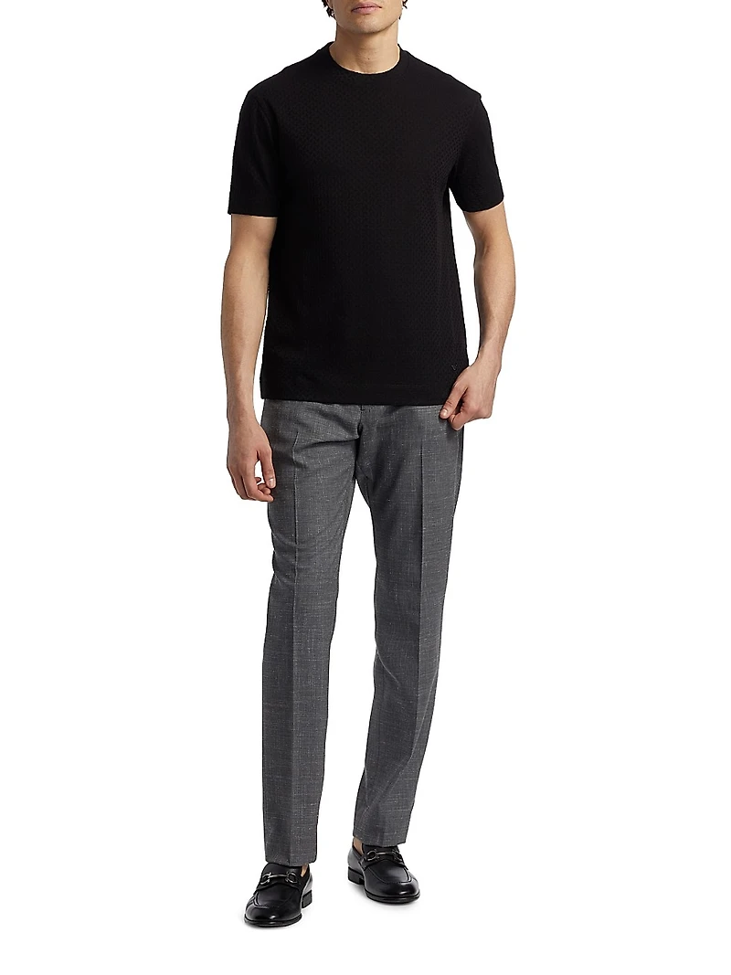 Basket-Weave Cotton T-Shirt