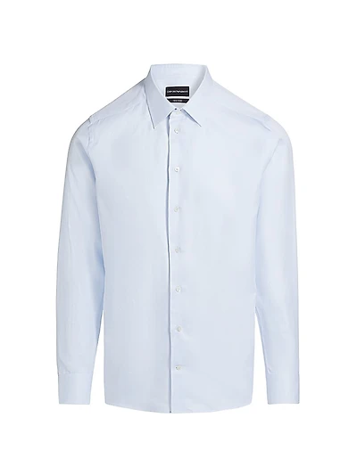 Textured Solid Cotton Button-Front Shirt
