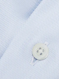 Textured Solid Cotton Button-Front Shirt