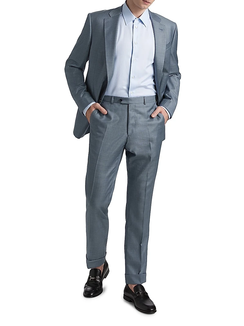 Textured Solid Cotton Button-Front Shirt