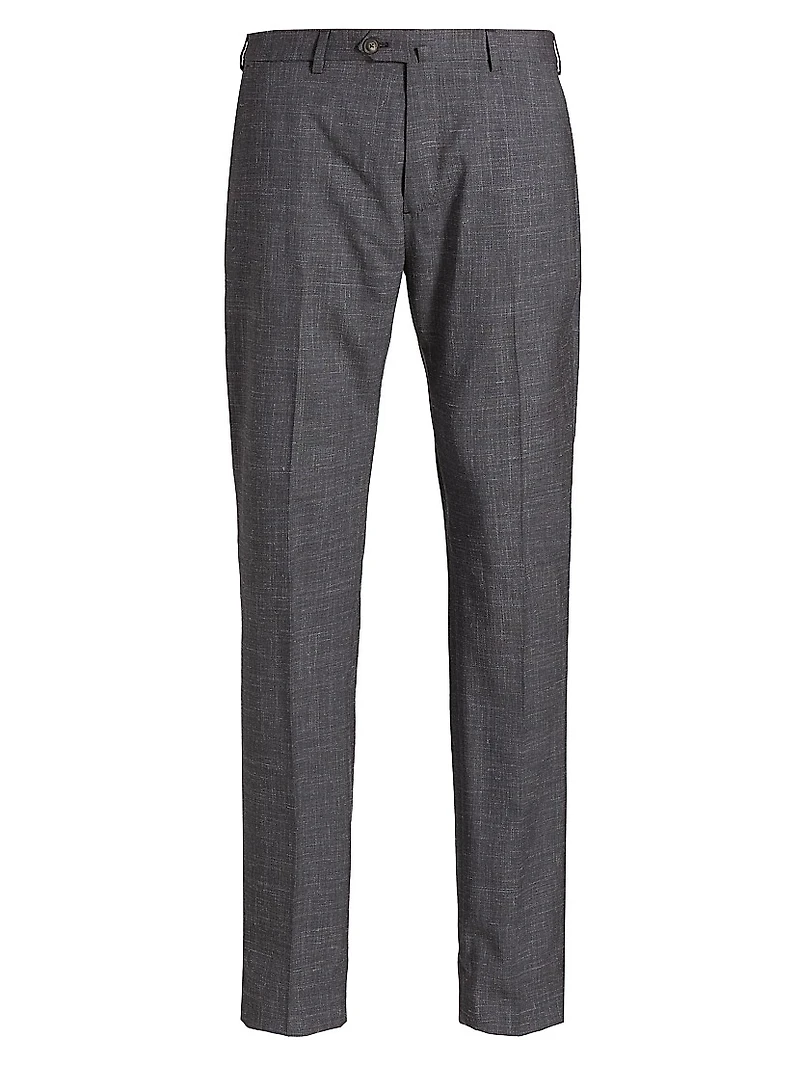 Virgin Wool-Blend Dress Pants