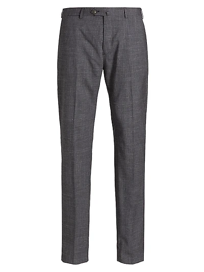 Virgin Wool-Blend Dress Pants