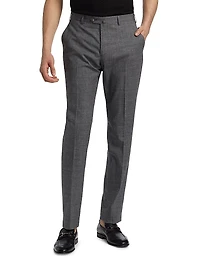 Virgin Wool-Blend Dress Pants