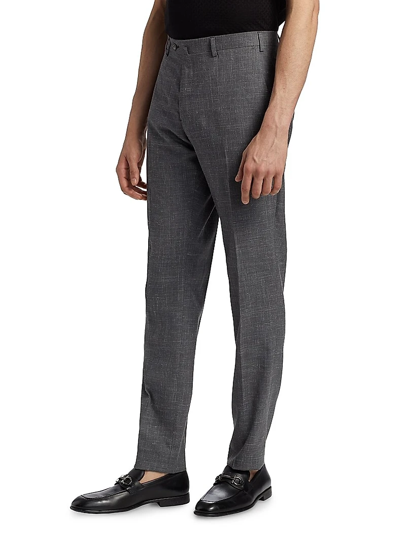 Virgin Wool-Blend Dress Pants