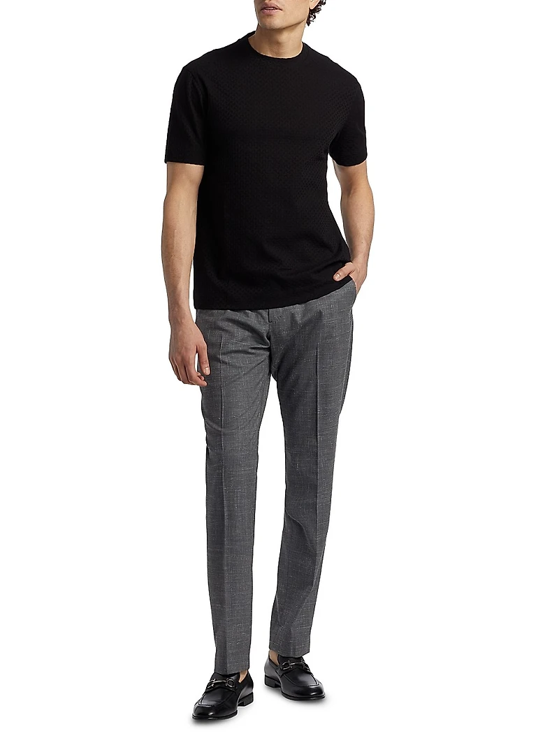 Virgin Wool-Blend Dress Pants