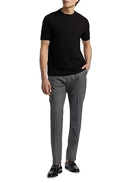 Virgin Wool-Blend Dress Pants