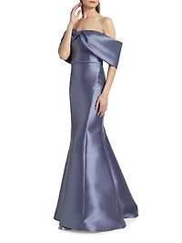 Mikado Off-The-Shoulder Gown