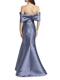 Mikado Off-The-Shoulder Gown
