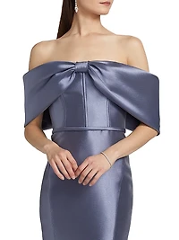 Mikado Off-The-Shoulder Gown