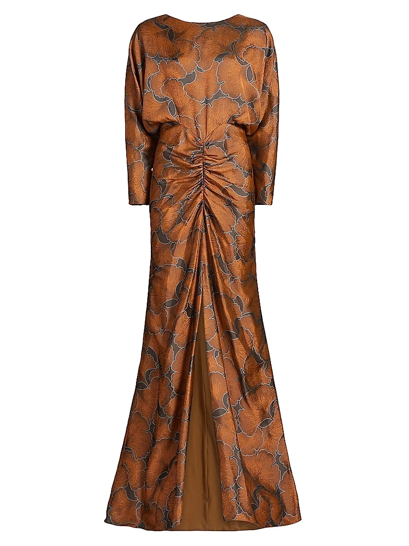 Printed Draped Gown