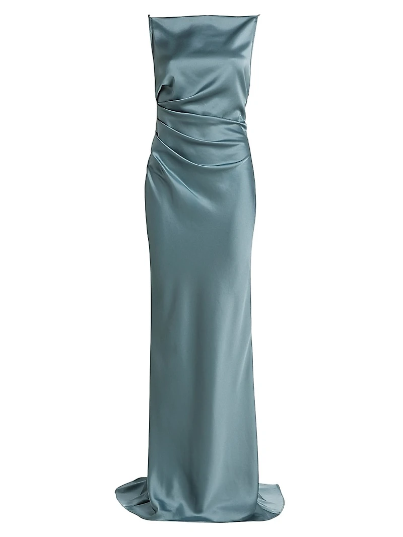 Draped Satin Gown