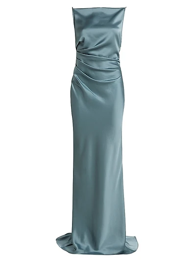Draped Satin Gown