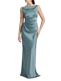 Draped Satin Gown