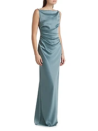Draped Satin Gown