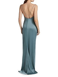 Draped Satin Gown