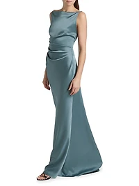 Draped Satin Gown