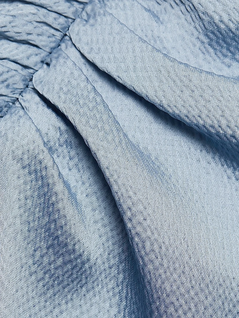 Draped Ruched Midi-Dress