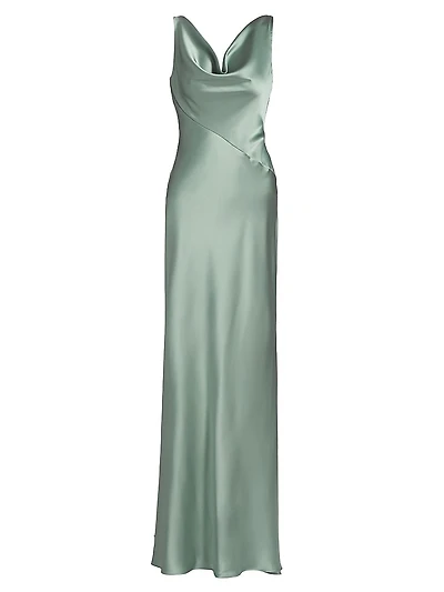 Satin Cowlneck Gown