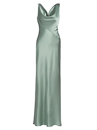 Satin Cowlneck Gown