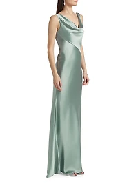 Satin Cowlneck Gown