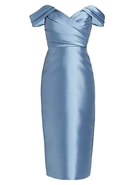 Mikado Off-The-Shoulder Cocktail Dress