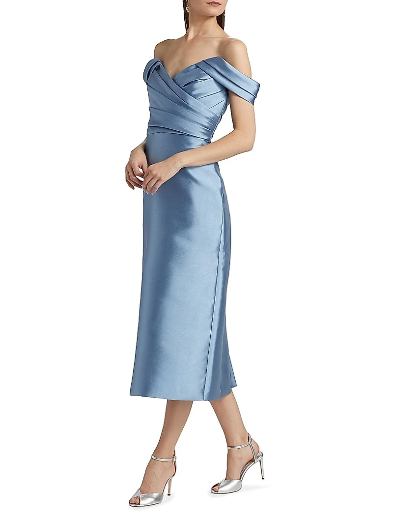 Mikado Off-The-Shoulder Cocktail Dress