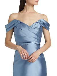 Mikado Off-The-Shoulder Cocktail Dress