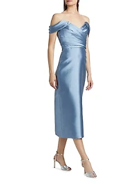 Mikado Off-The-Shoulder Cocktail Dress