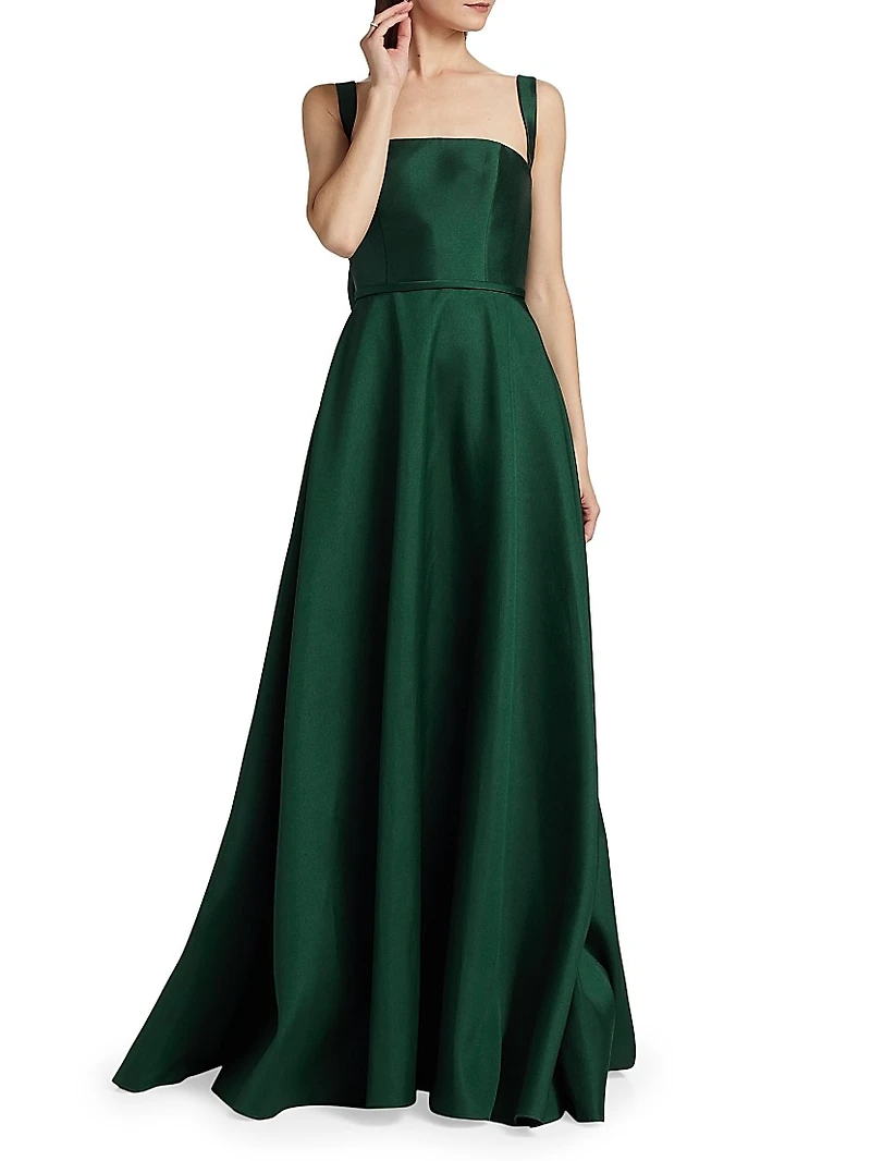 Square Neck Mikado Gown