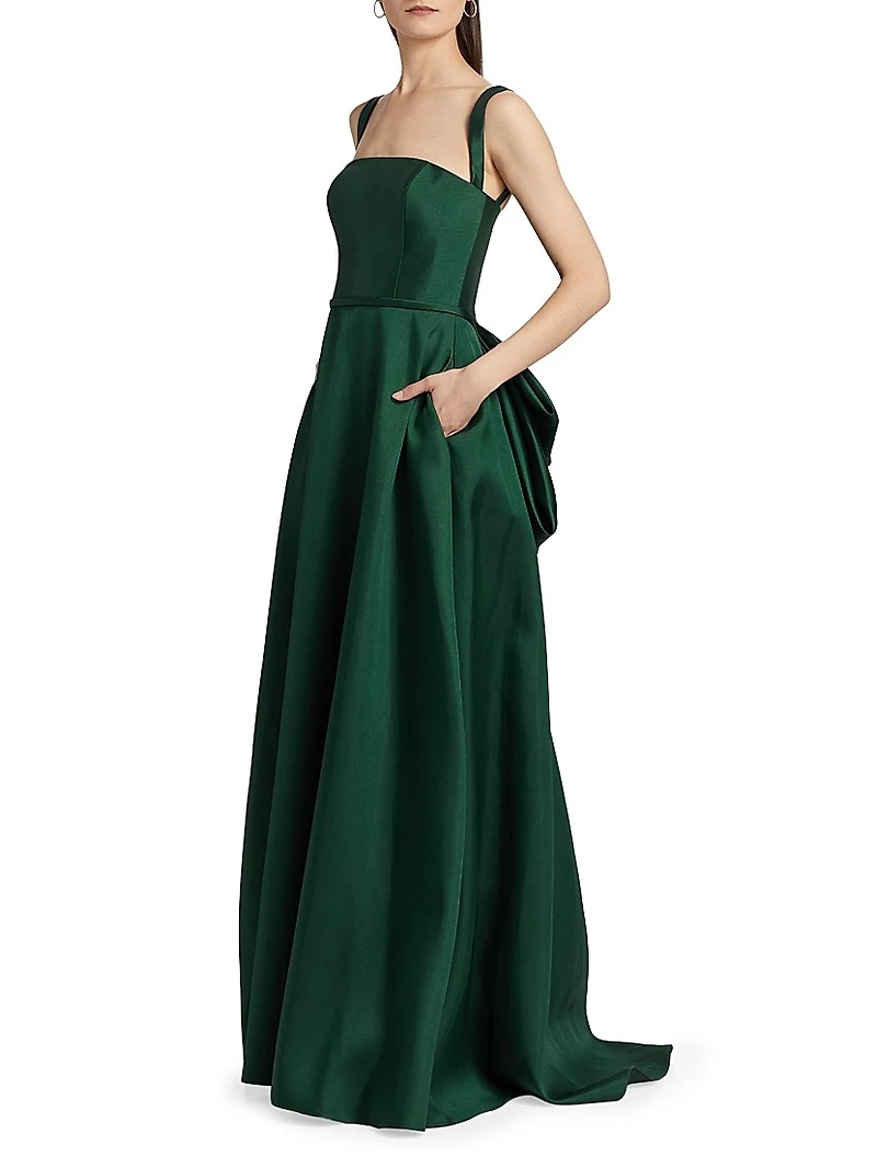Square Neck Mikado Gown