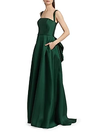 Square Neck Mikado Gown