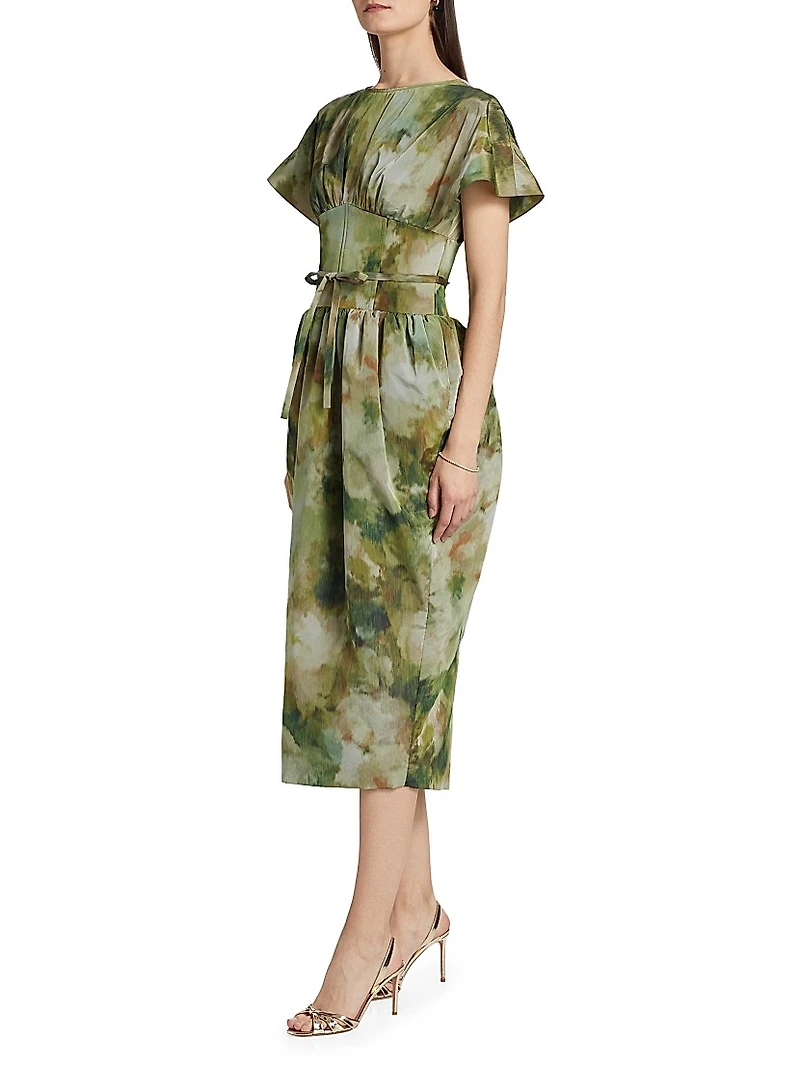 Boatneck Corset Midi-Dress