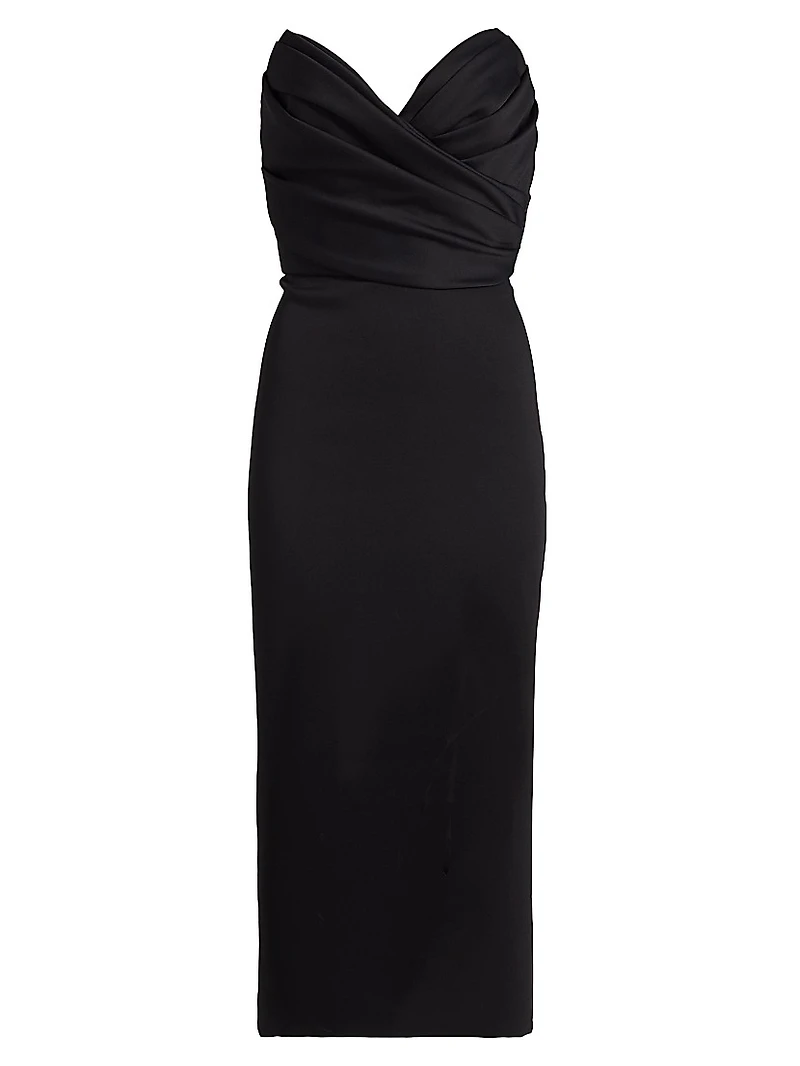 Crepe Strapless Midi-Dress