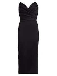 Crepe Strapless Midi-Dress