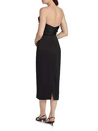Crepe Strapless Midi-Dress